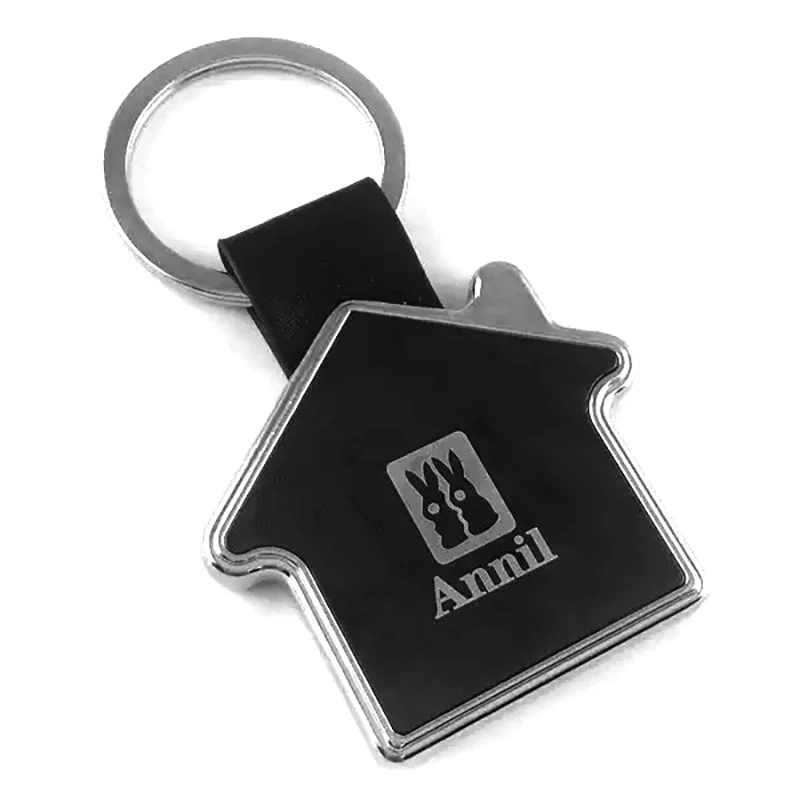 Personalised Metal House Shaped Key Ring New Home Keyring Modern