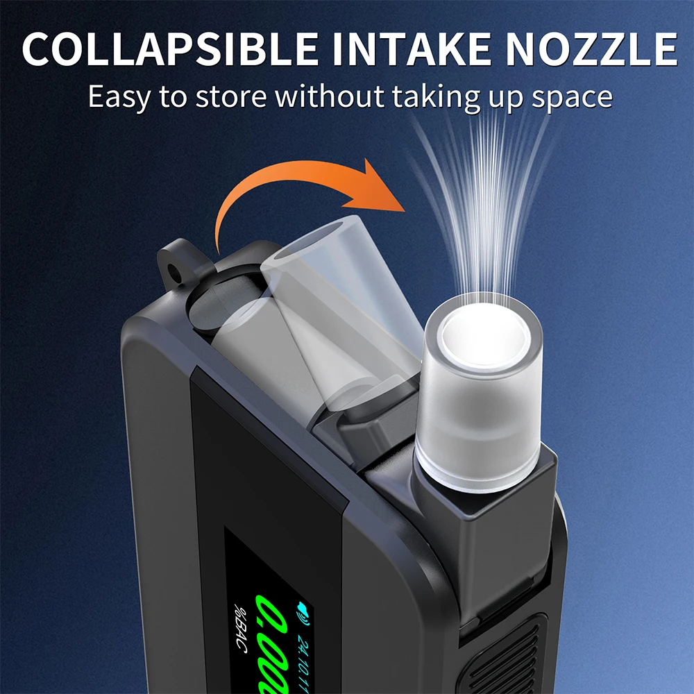 Customizable Mini alcohol tester with fuel cell sensor for fast detection, built-in lithium battery, color screen alcohol tester