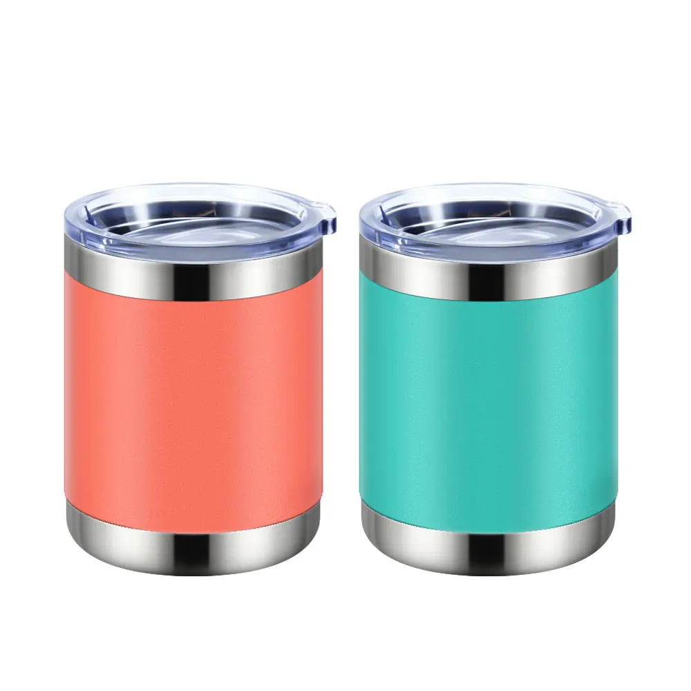 Brand Customized Double Wall Stainless Steel Gold Ice Tumbler With Straw