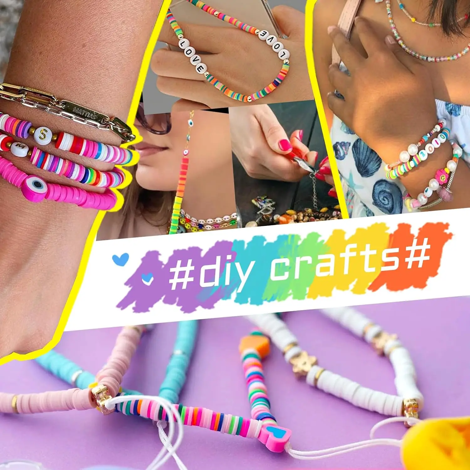 Fashion 6 mm Handmade Polymer Clay Spacer Beads Kit Disc for Earring Bracelet Necklace Jewelry DIY Craft Making