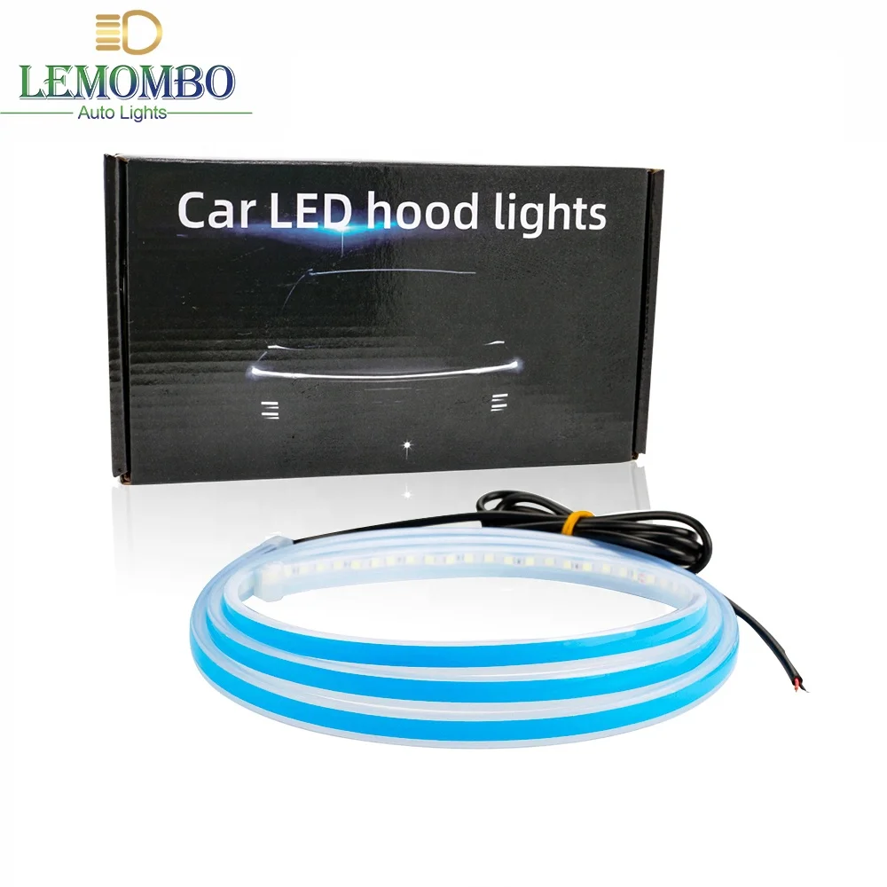 DIY 1.2M 1.5M 1.8M Car Flexible Daytime Running Light Modified Decorative LED Hood Light Strip Bar White 6000K Head Lamp DRL