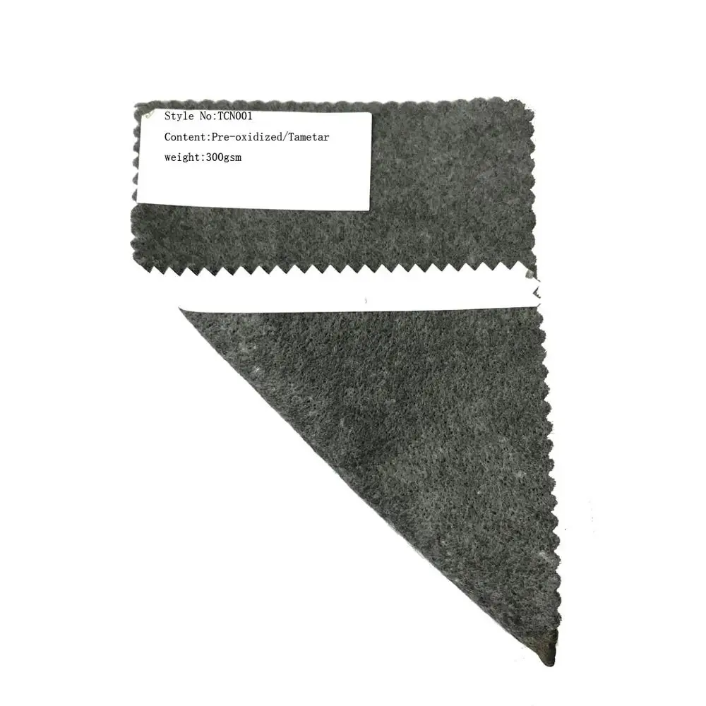 FR  heat resistant non woven fabric made by panox and meta aramid