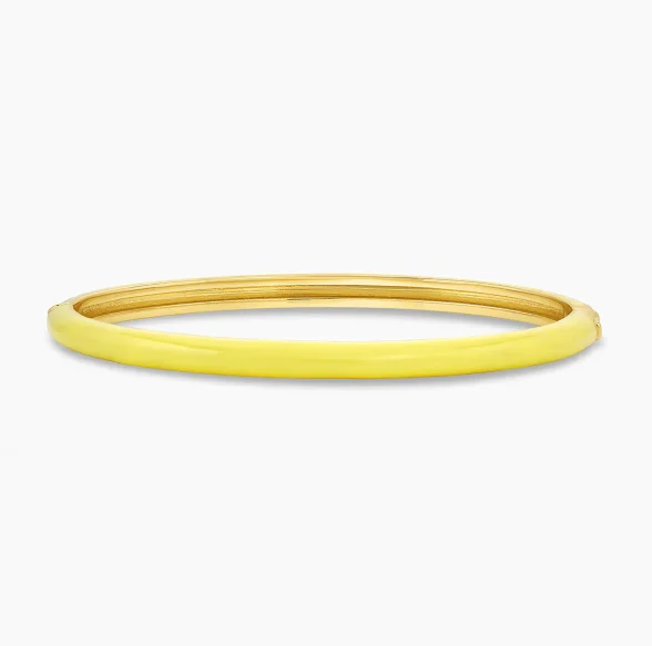 Elegant 18K Gold Plated Summer Light Blue Enamel Colorful Bangle for Girls