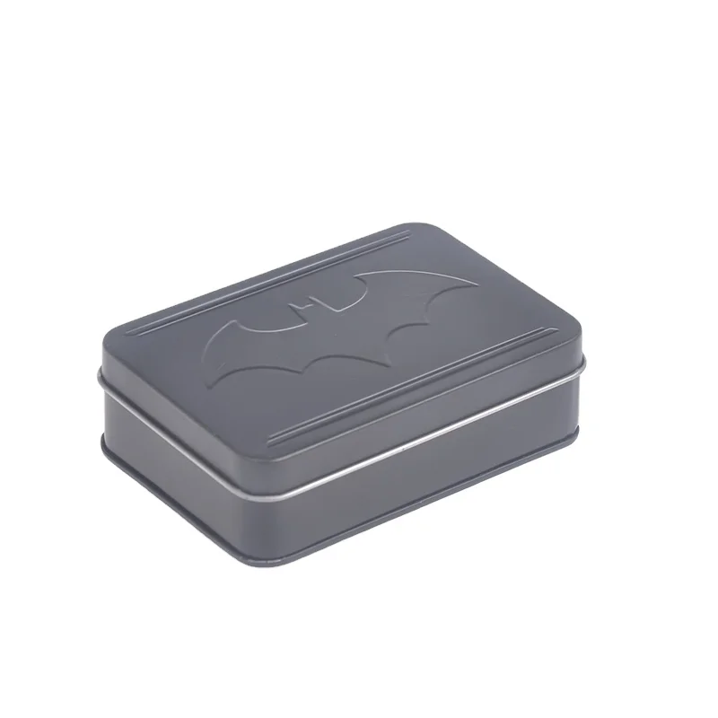 Wholesale custom logo small size tin box rectangular black metal tin jar