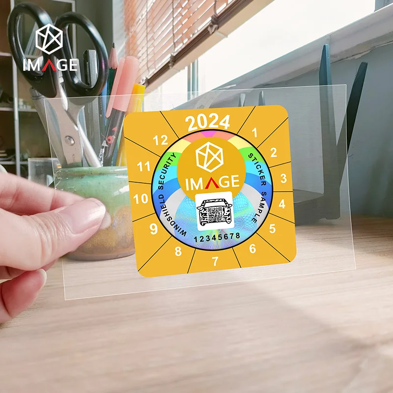 Holographic Vehicle Technical Inspection Label for a Car Plate Application