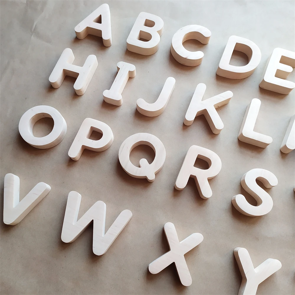 Wholesale Custom Handmade Wooden Letters Montessori Personalise Waldorf Magnetic Abcd Alphabet Educational Toys