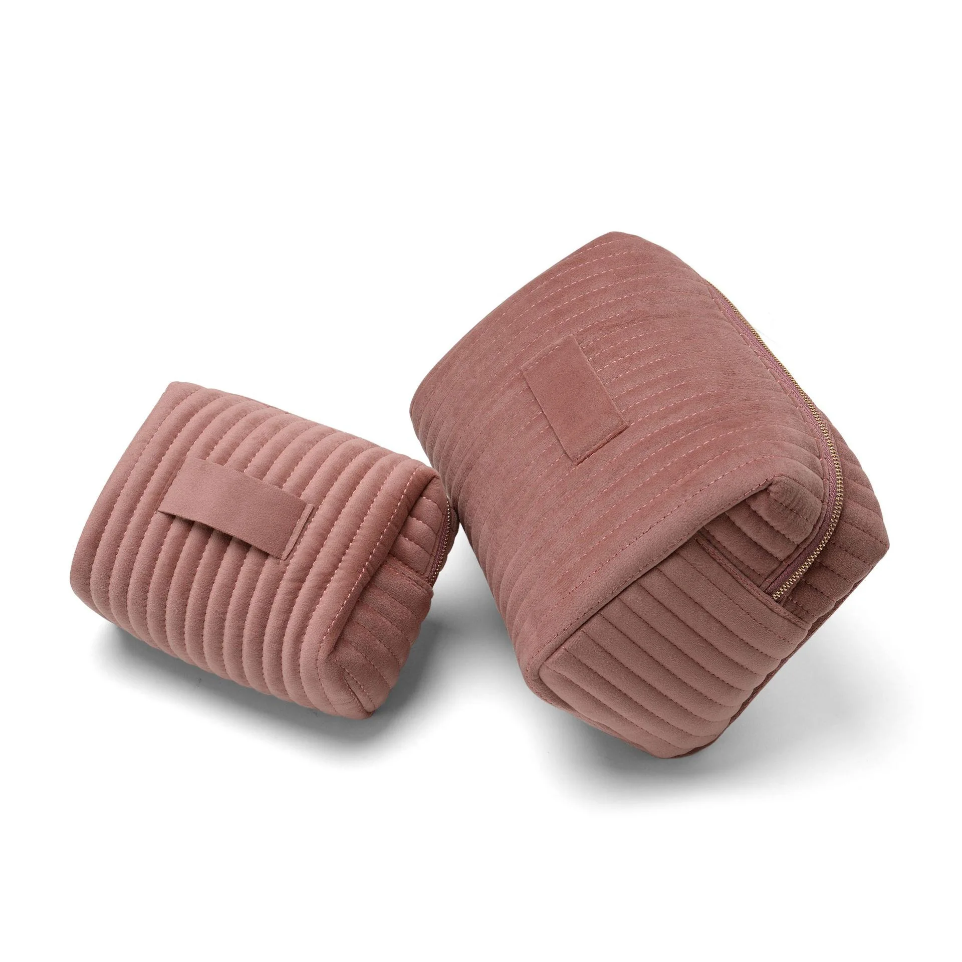 Hot Sale Travel MakeupBag Custom Logo Portable Small Velvet Quilted Makeup Toiletry Cosmetic Bag