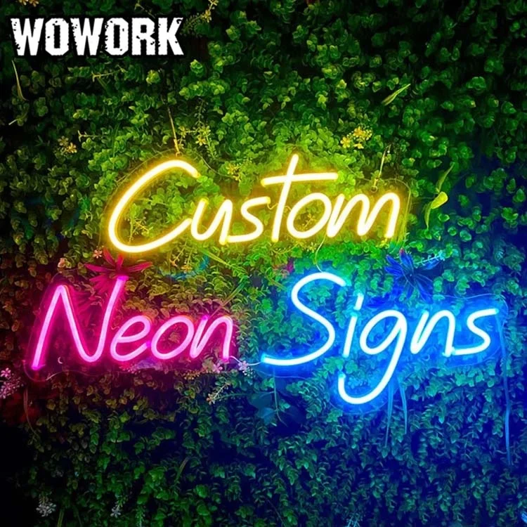 2025 WOWORK оптовая продажа светодиодная RGB с днем рождения на заказ слова гибкая неоновая вывеска для украшения вечеринки