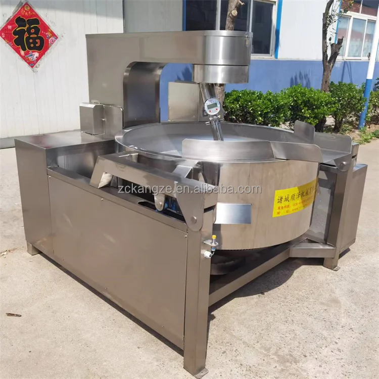 5 year guarantee gas syrup sugar garri roasting pot processing machinery cooking jacketed  kettle fryer machine with mixer price