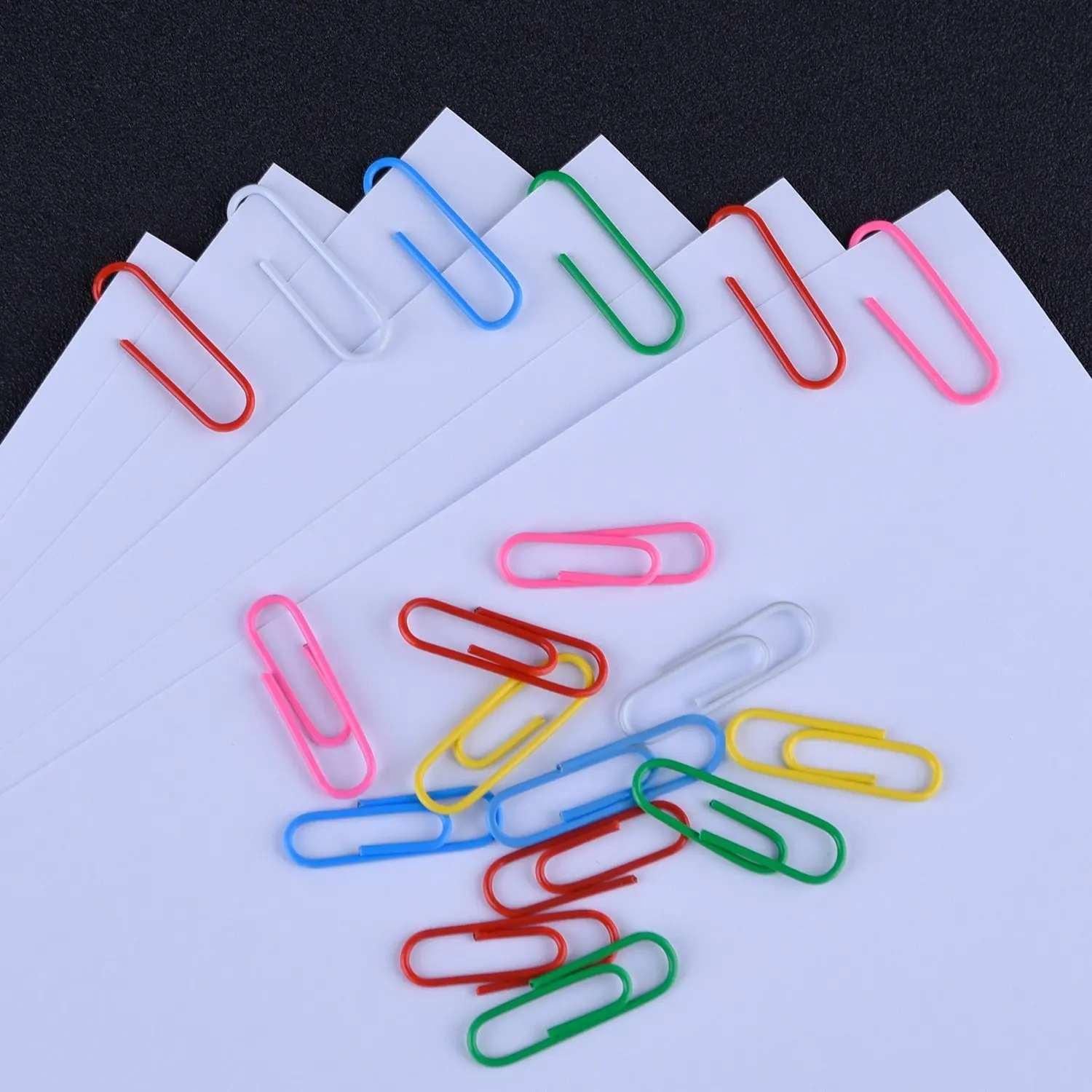 Assorted Colors Jumbo Gem Paper Clips Vinyl Coated, In Pack Of 450Pcs