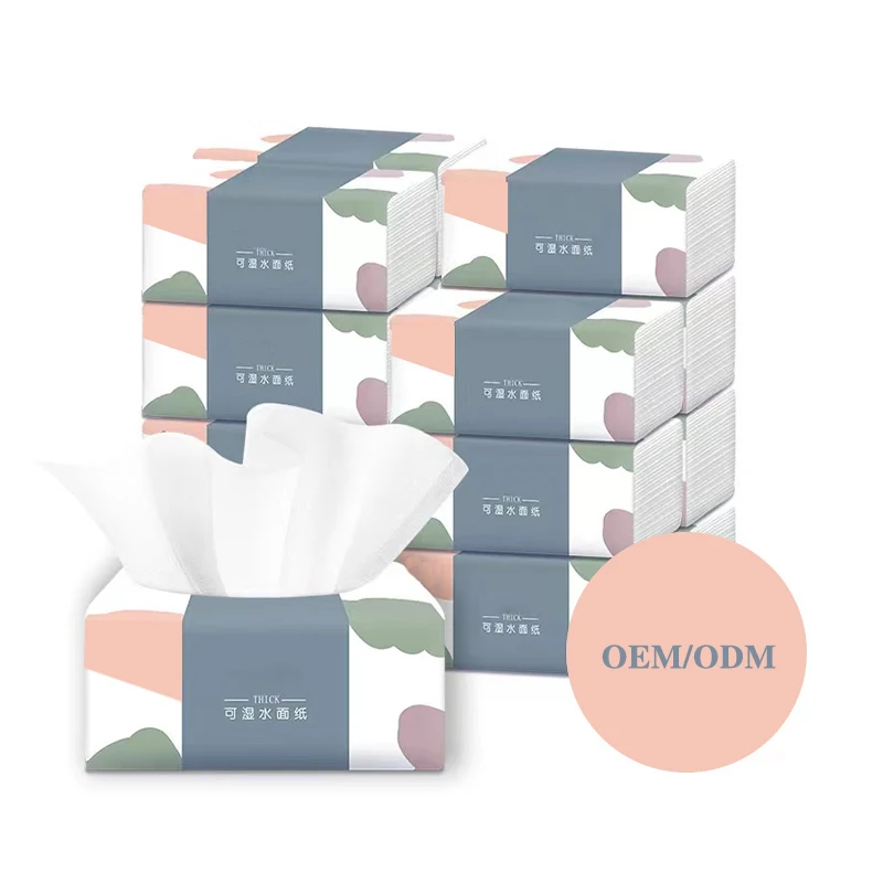 Professional manufacturer skin-friendly soft pack facial tissue custom printed facial tissue paper