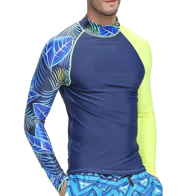 A343 Custom Logo Polyester sublimated printed mens rash guard Blank Surf Rashguard Compression Shirt Long Sleeve