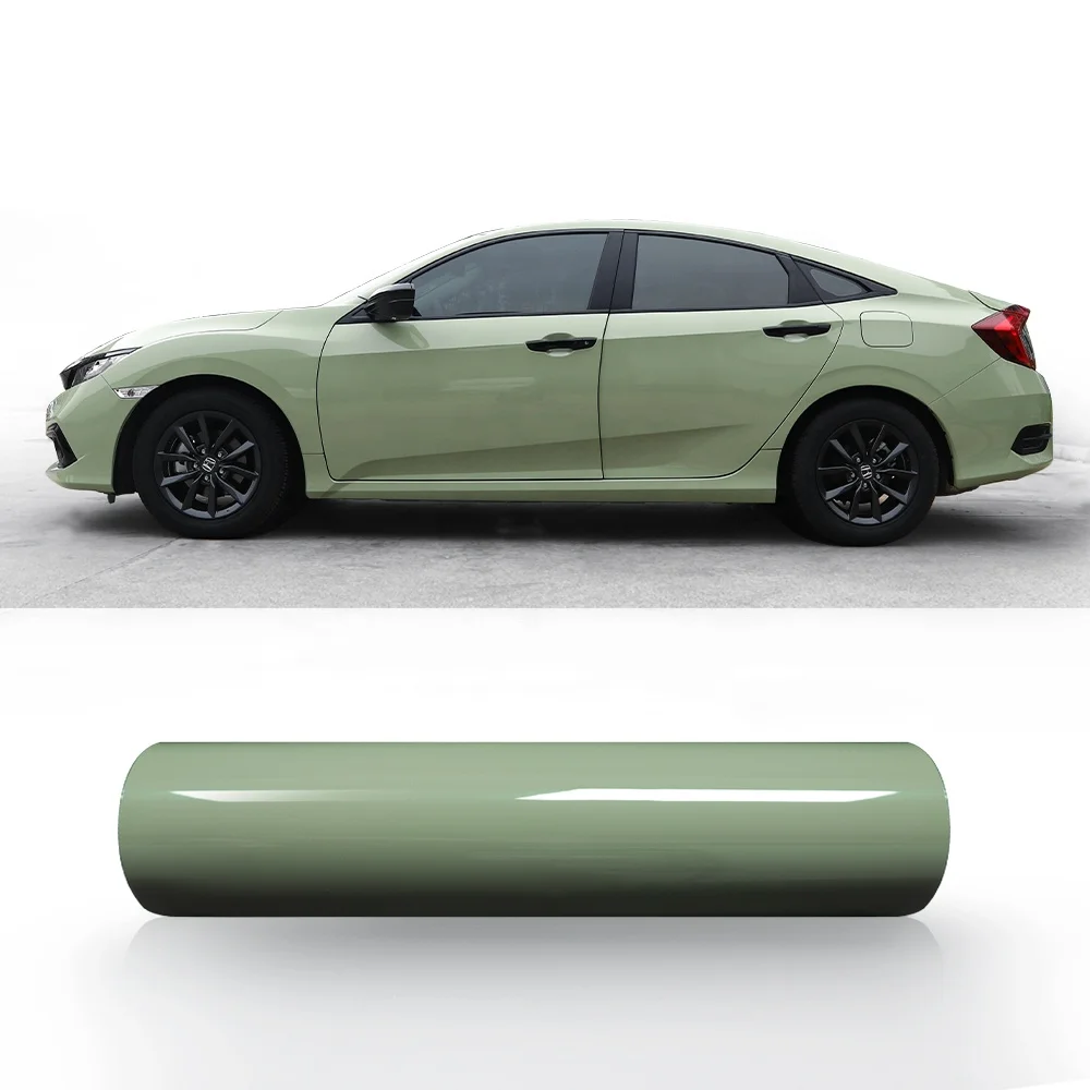 Carlas 1.52*16.5m/Roll Crystal Khaki Green High Quality TPU Car Color Change Film PPF Body Wrap Protection Film