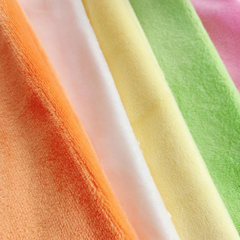 Hot selling custom 1.5mm plush clothing fabric made of 100% polyester 160g, with high color fastness and no elasticity