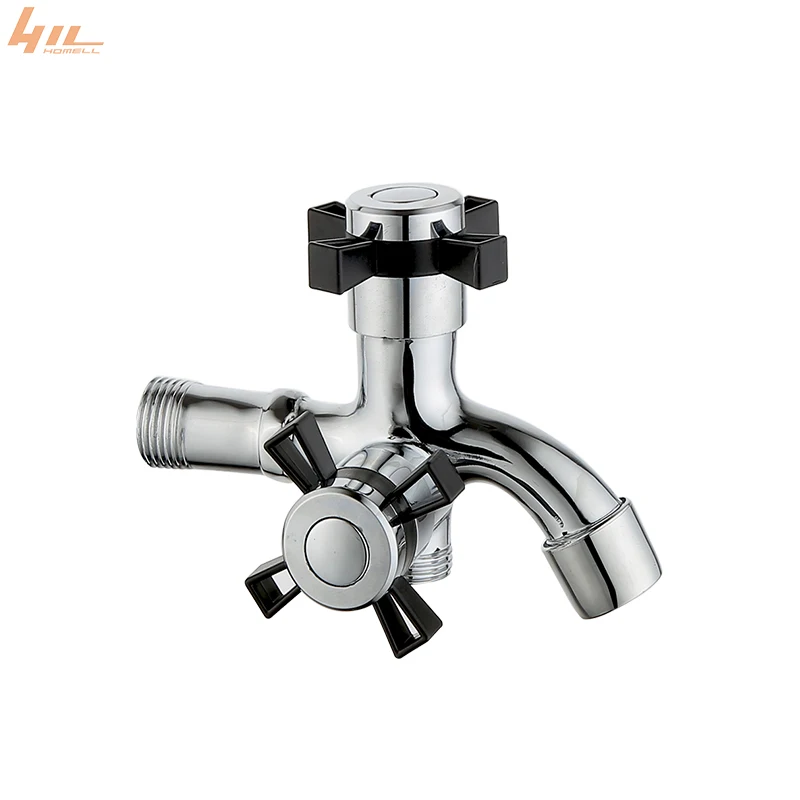 New Design Wall Mounted Dual Handle Zinc Shower Faucets 2 Way Bib Cocks For Basin Faucets Tap