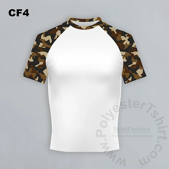 Raglan Camouflage & White T-shirt for Sublimation