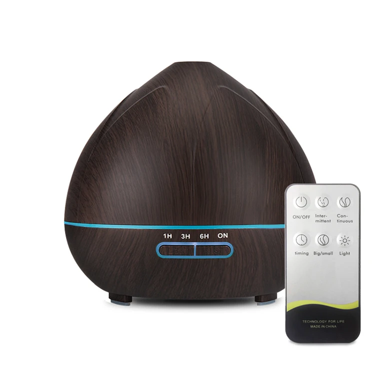 2021 Горячая специальная конструкция-звеньев естественного цвета темного дерева зерна сотрудник увлажнитель 400 мл дистанционное управление ультразвуковой увлажнитель воздуха для дома офиса