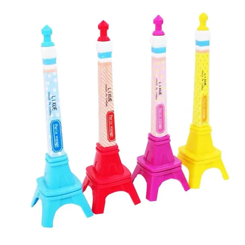 0.5mm Blue Ink Cartoon Creative plastic eiffel tower penkawaii souvenir gift ballpoint pen for kids
