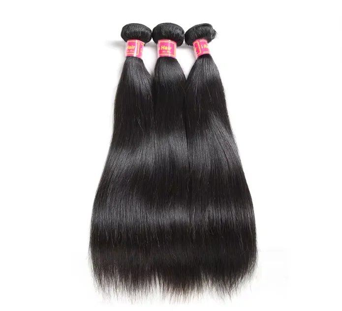 Ali Queen peruvian hair weave extensions Straight Virgin Human Hair 18-34 inch hair bundles