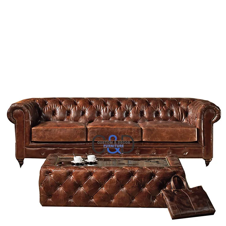  Антикварная мебель для гостиной chesterfield 321 набор кожаных
