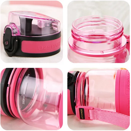 UZSPACE 1500ml Magic Energy BPA Free Tritan Wide Mouth Large Plastic Water Bottle