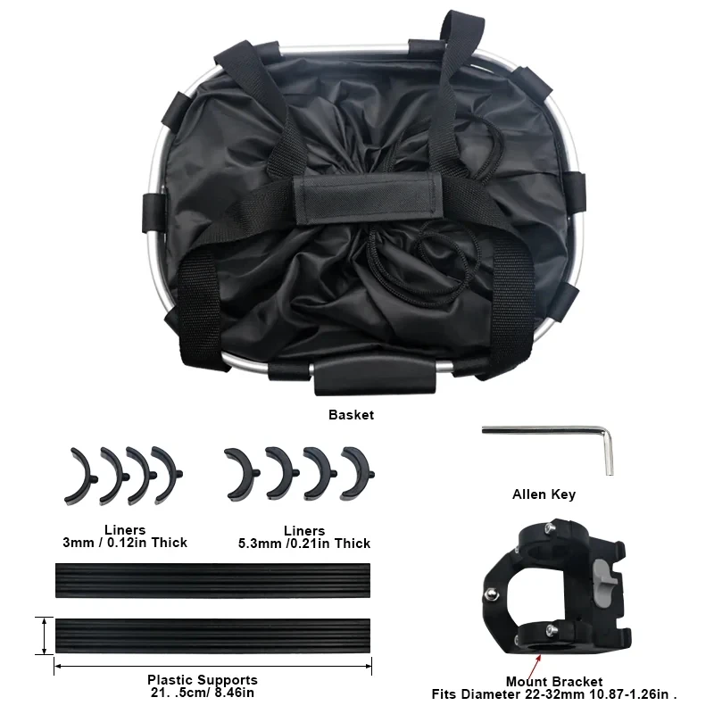 RIDERACE Bicycle Front Basket Carrying Holder Mountain Bike Top Tube Frame Front Carrier Bag Aluminum Alloy Cycling Baggage Bag