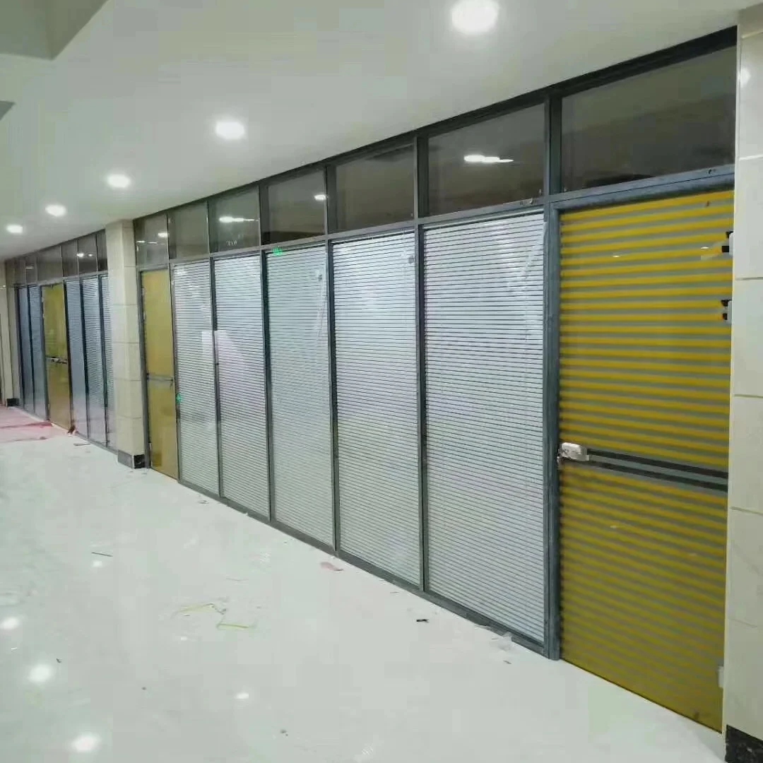 Aluminium Adjustable Electrical Magnetic Window Integrated Shutter Insulated Glass With Built In Blinds