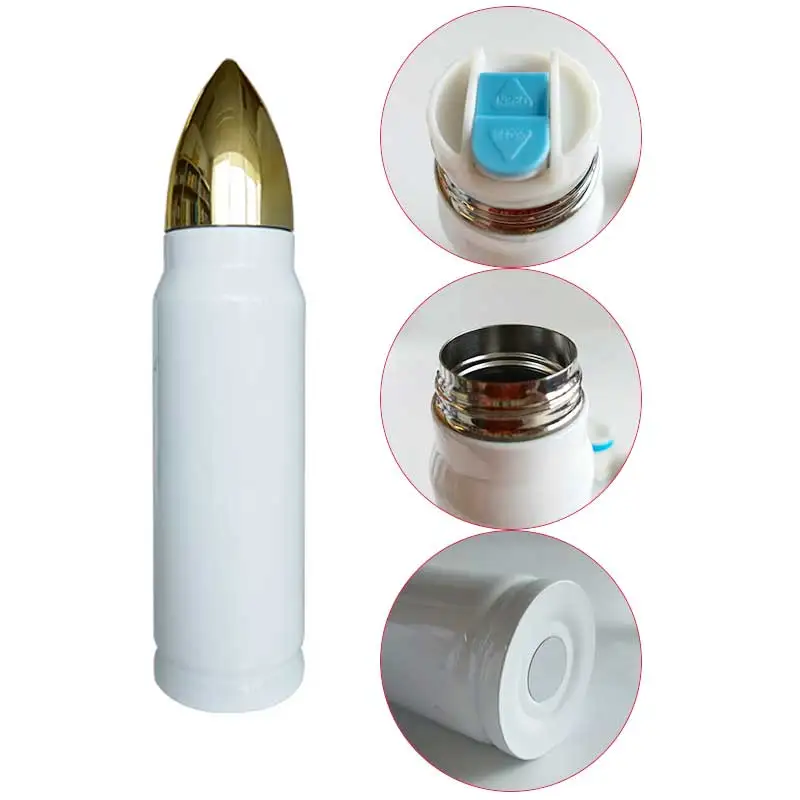 USA Warehouse 500ml Stainless Steel Vacuum Insulated Sublimation Blanks Bullet Tumbler with Lid