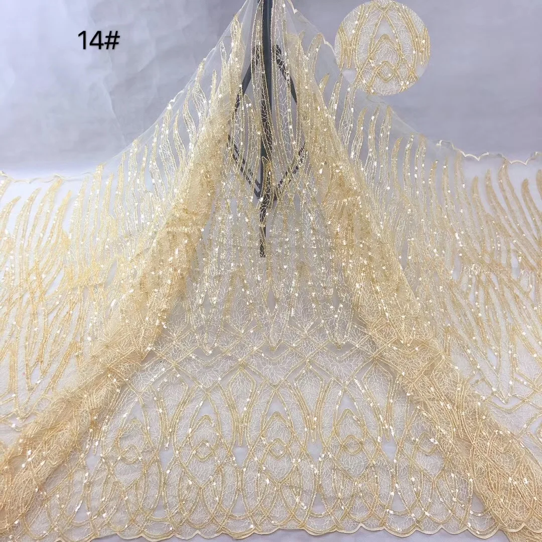 
2020 new design white tulle wedding lace fabric embroidery for dress 