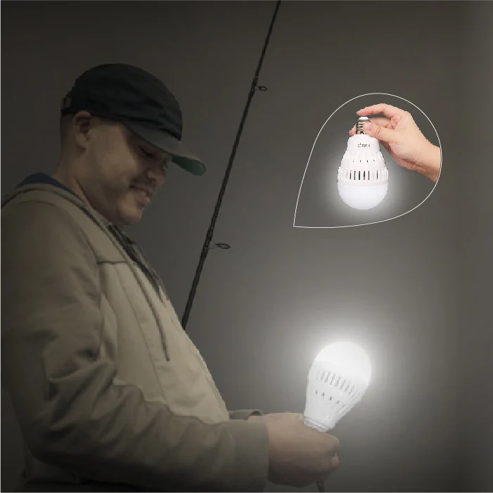 LONEN 25 SMD high power light E27 or B22 rechargeable LED emergency bulb light with built in 2200 lithium battery