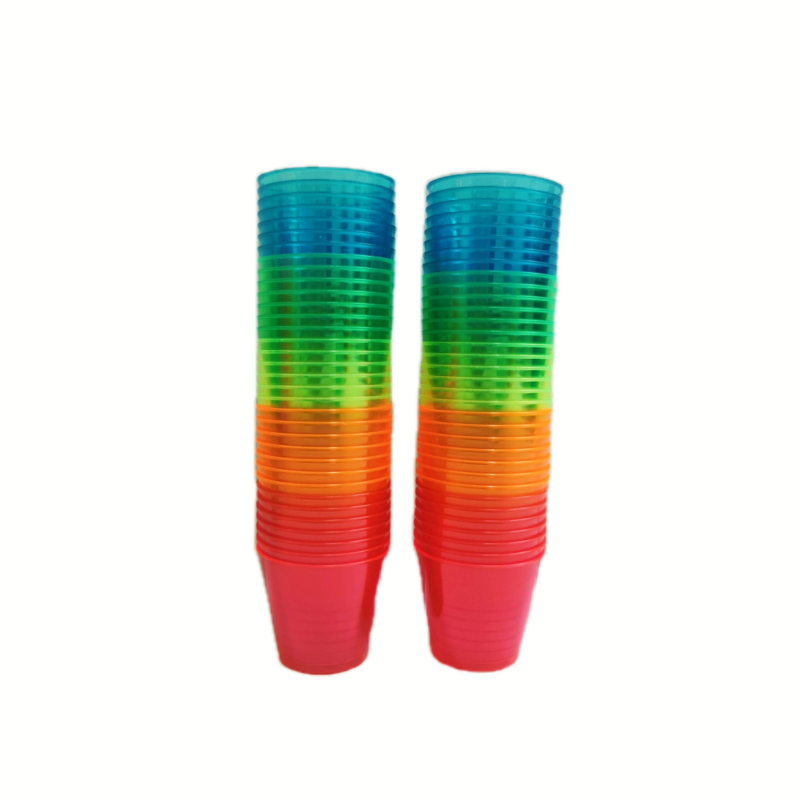 Colorful 1oz plastic cup Disposable U Shape Party Plastic Cups PS Plastic Boba Bubble Tea Drinking Cups Customized