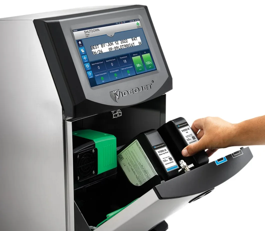 VJ Video jet 1880 Continuous Inkjet printer for Industrial carton barcode,plastic bag and bottle  printing