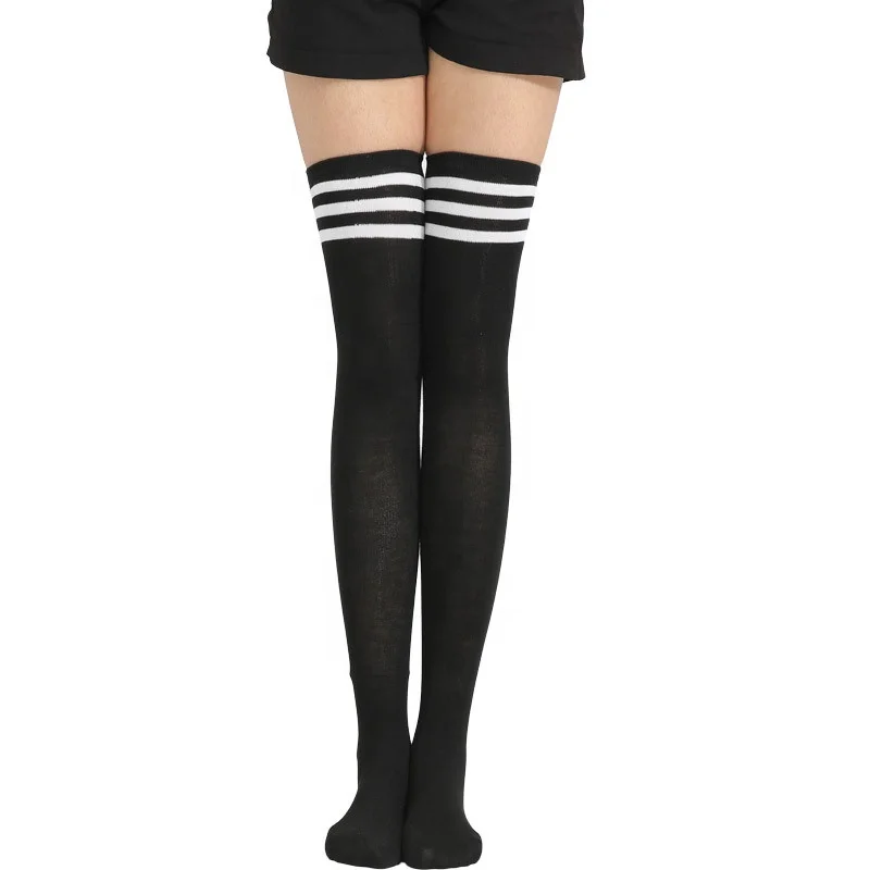 Fashion Sexy Stripe Over The Knee Socks Thigh High Stocking Cotton Stockings Cute
