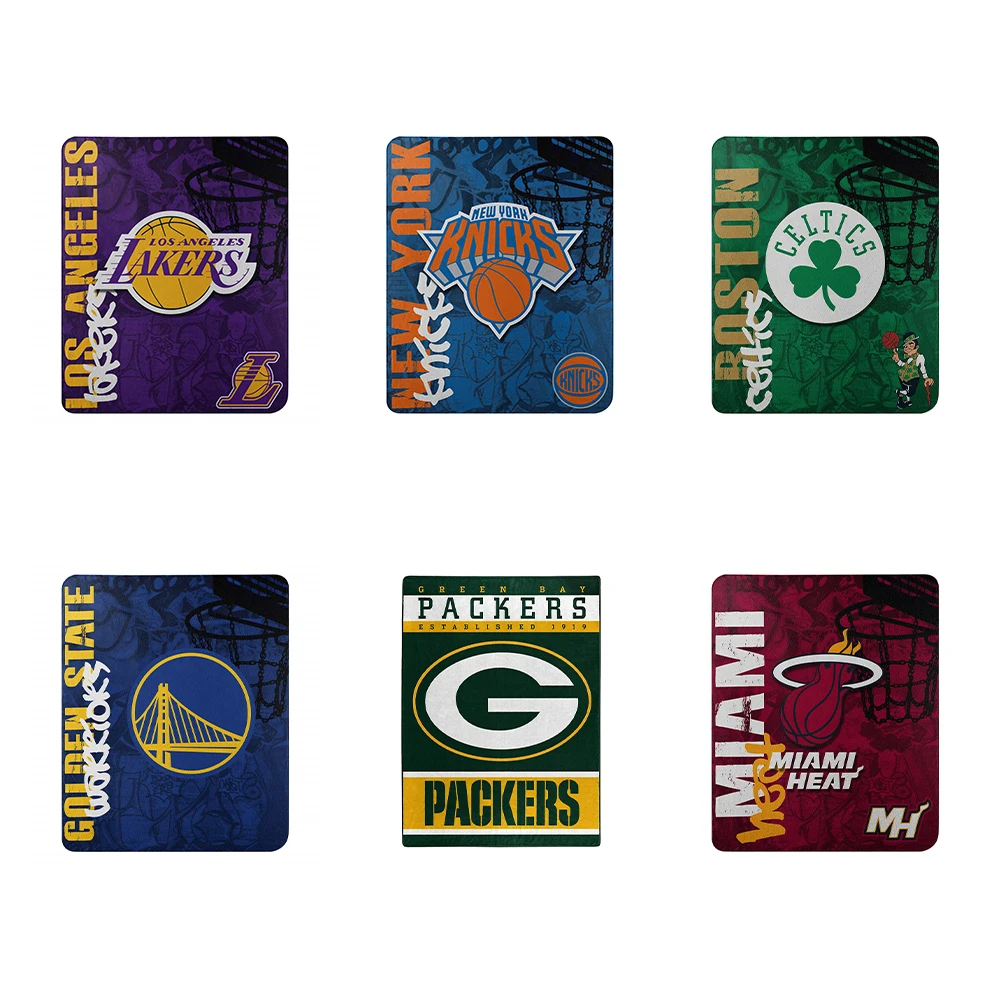 NBA Super Soft Plush printed fleece personalized baby blankets custom throw blanket for winter