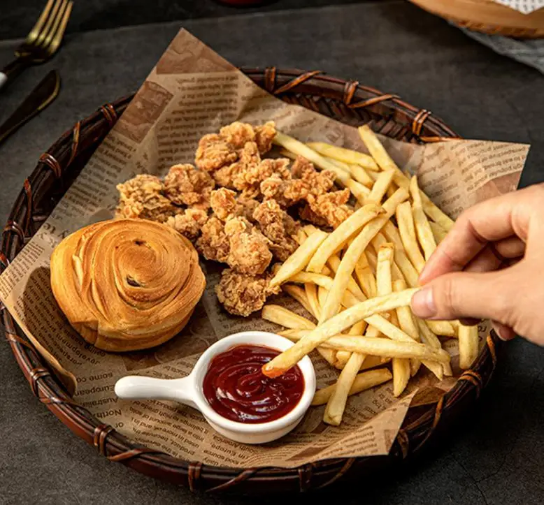 Hamburger Sandwich Pizza Greaseproof paper wax biodegradable custom printed greaseproof food wrapping paper roll food grade