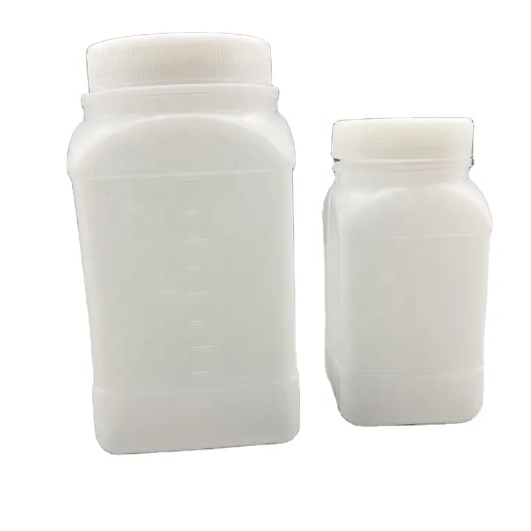 Лабораторная химическая полиэтиленовая пластиковая бутылка с широким горлышком, реагент