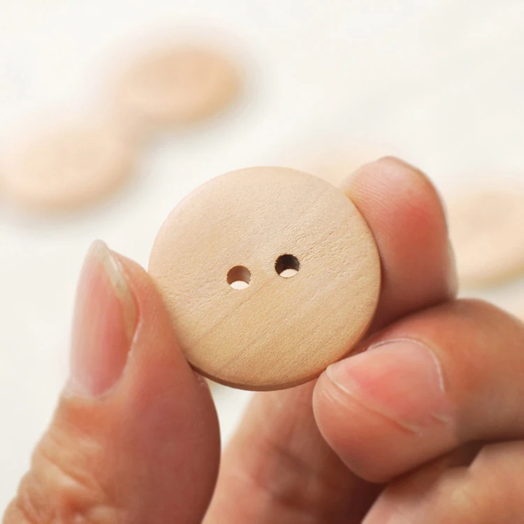 2 holes custom engraved Shirt Fashion Wooden Button For clothes button solid garment accessories shirt