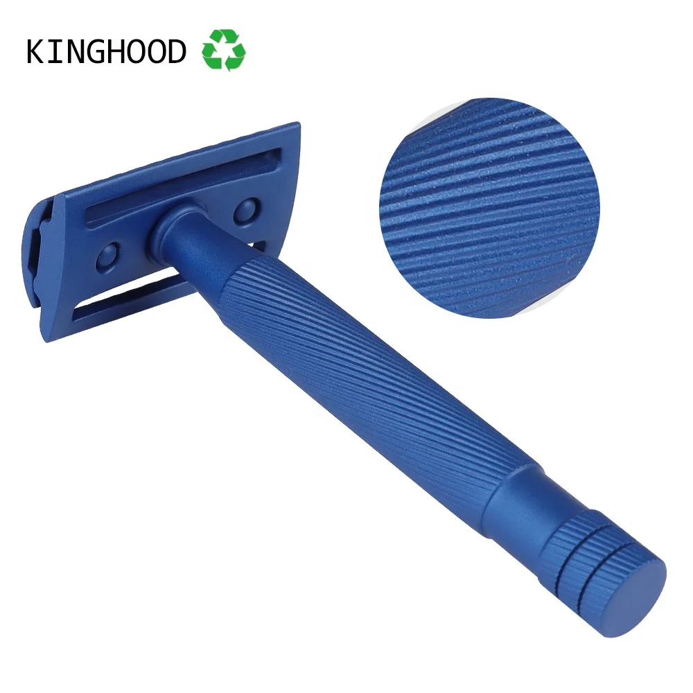 Торговая марка, безопасная бритва для мужчин с двойным лезвием, металлическая латунная ручка