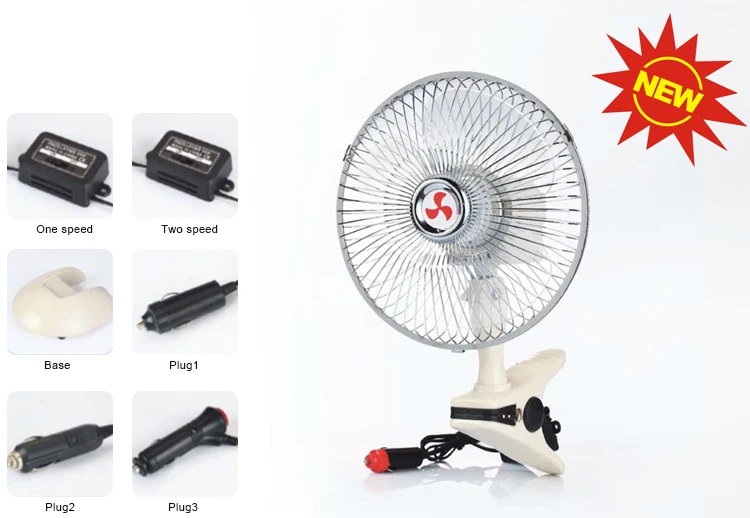 Factory price 12v dc cooling electric fan for car portable mini 24v fan for truck cooling car fan with clip