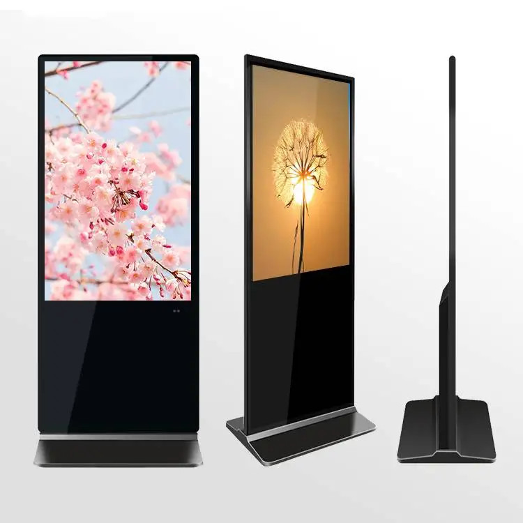 Shenzhen Factory Custom 32 43 49 55 65 inch android Floor Stand digital signage Screen advertising signage lcd display