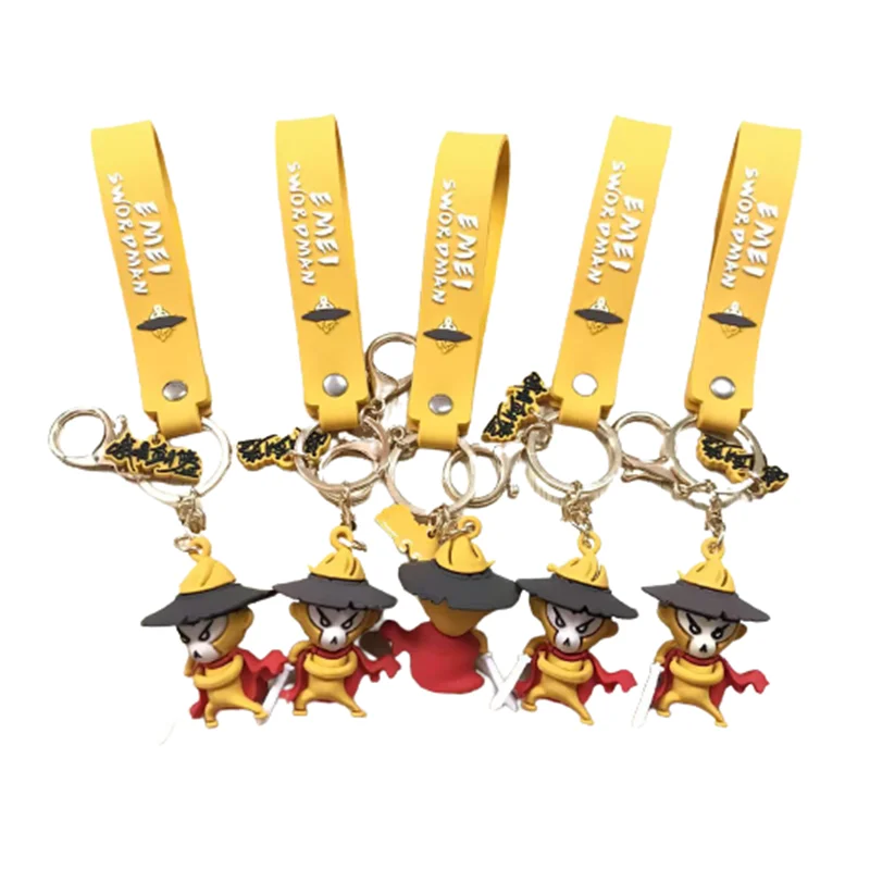 3D PVC cute cartoon monkey animal key ring key chain silicone gift bag pendant Cape doll key chain