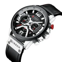 New  8329 Waterproof Curren Watch Calendar Sports Men Wrist Watch Montre Homme