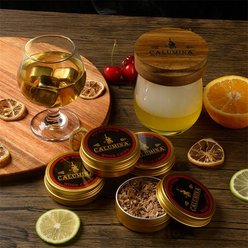 Golden Cocktail Smoker Gin Kit with Torch for Whiskey Bourbon Wine Old Fashioned Meat Coffee Cheese
