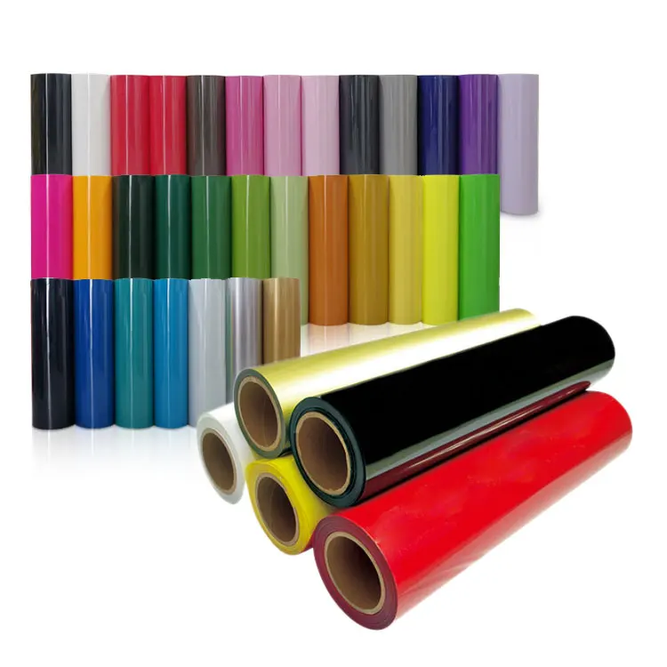Custom Matte Solid Color Silica HTV Vinyl Film Roll PU Vinyl Heat Transfer For Clothing  T Shirts