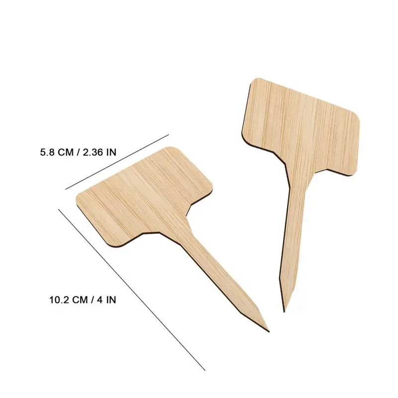 T-Shape Wood Sign Tags Tools Garden Supplies Bamboo Plant Labels For Nursery Pots Seeding Bonsai Potted Herbs Flowers