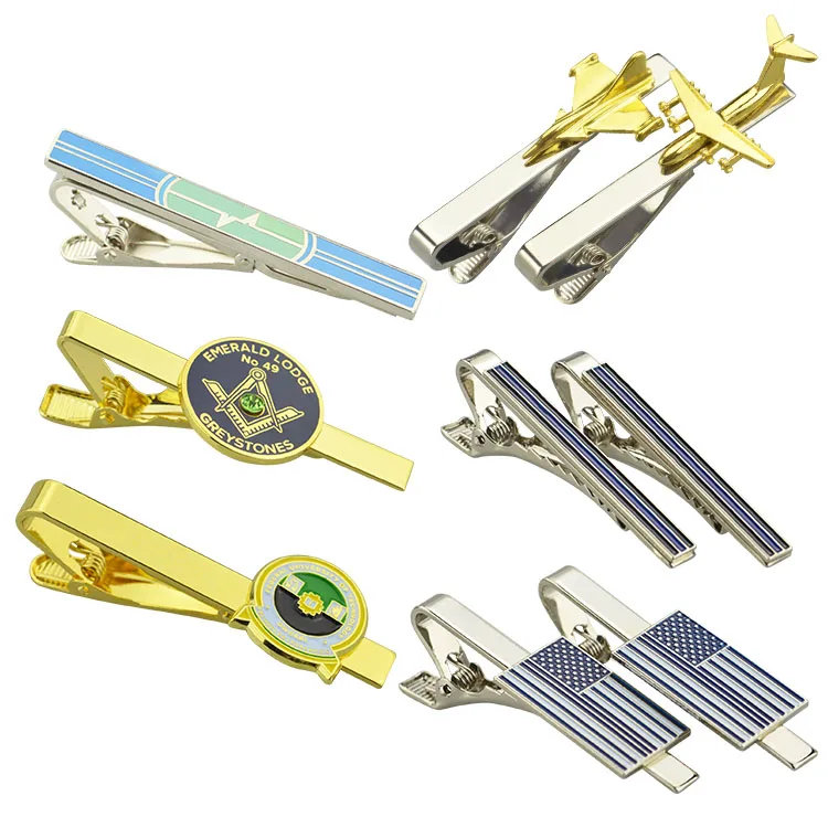 Manufacturer Wholesale Custom Fashion Cuff Links Tie Clips Logo Metal Men Cufflinks And Tie Clips Set