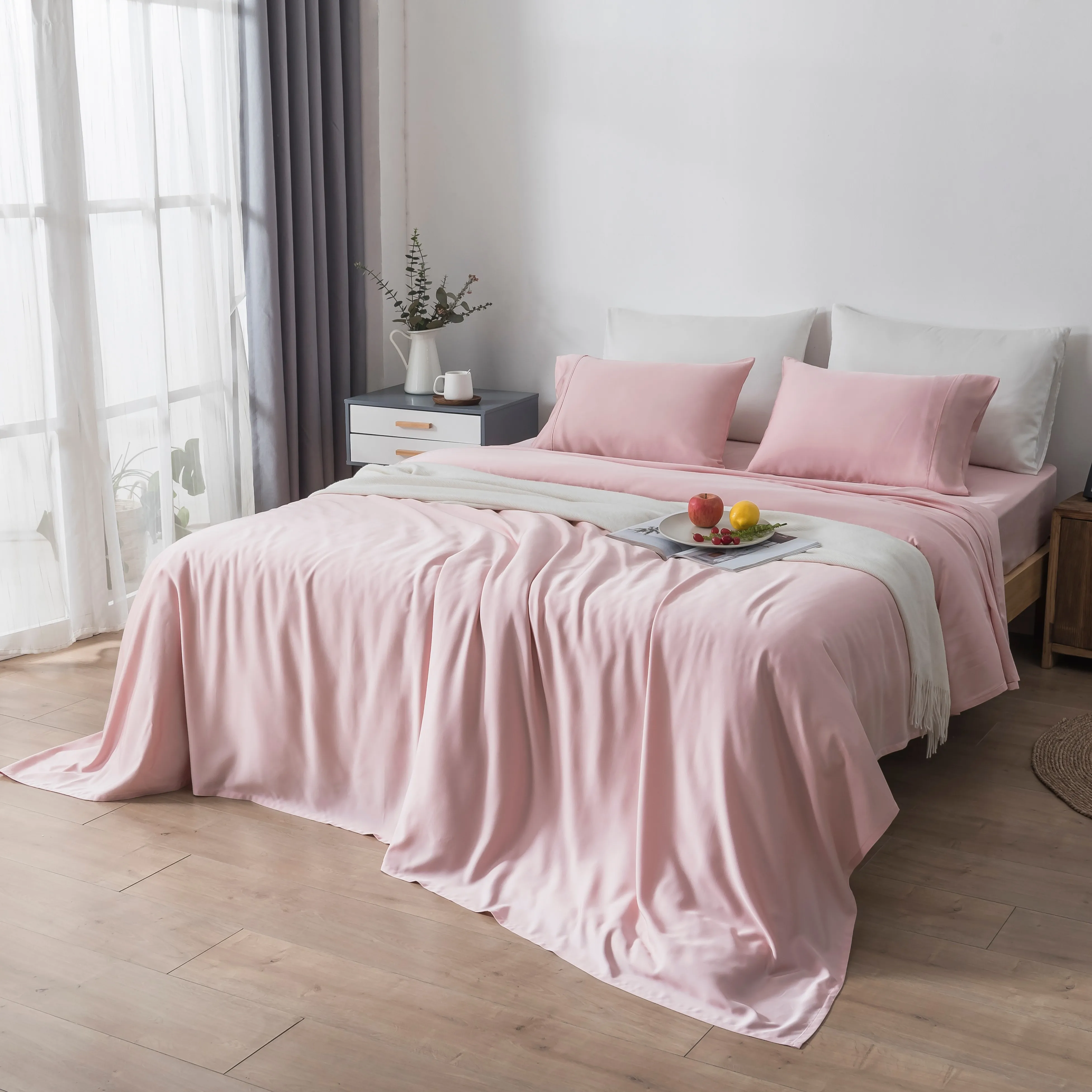 luxury tencel bedding set stain bed sheets set fitted sheet duvet cover set home textile