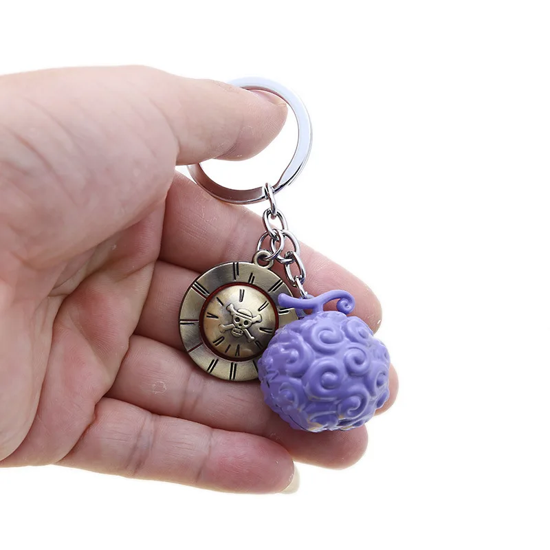Anime One Piece The Devil Fruit Shape Pendant Keychain for Fans Jewelry