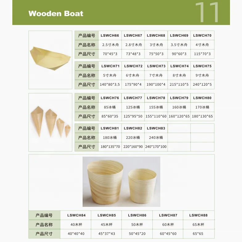 Disposable Pinewood Fruit Food Cone Wooden Cones
