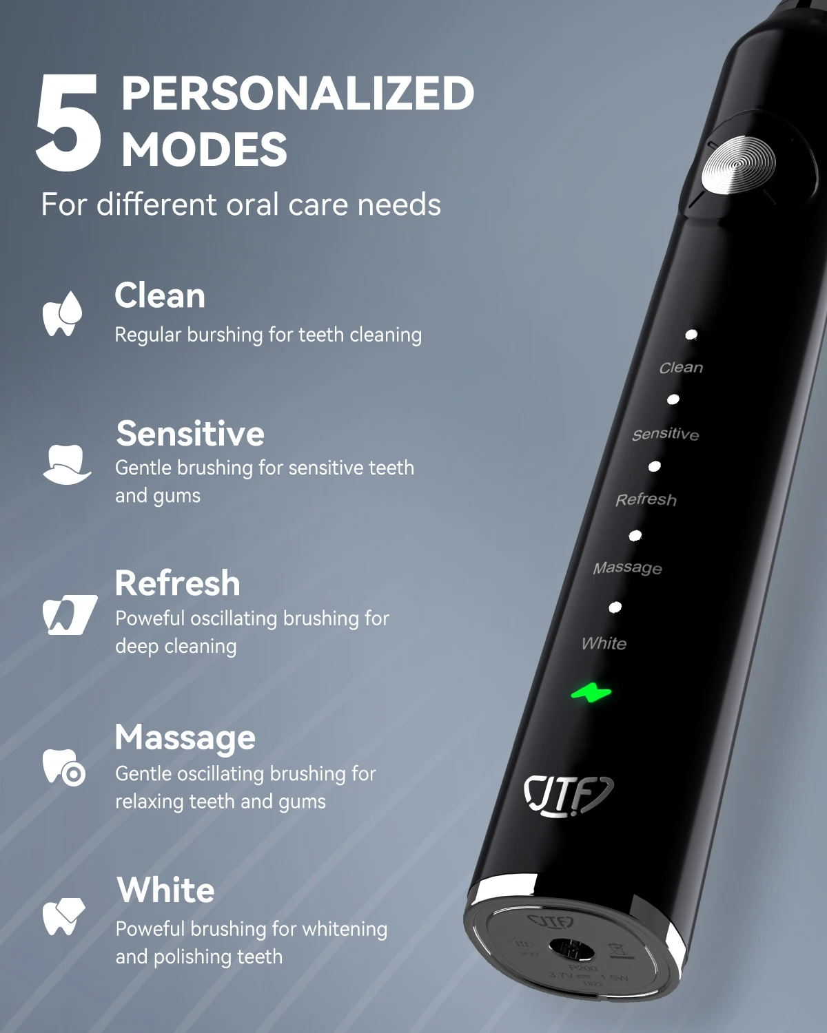 2023 Hot Selling Ultrasonic Automatic slim electric toothbrush food-grade electric